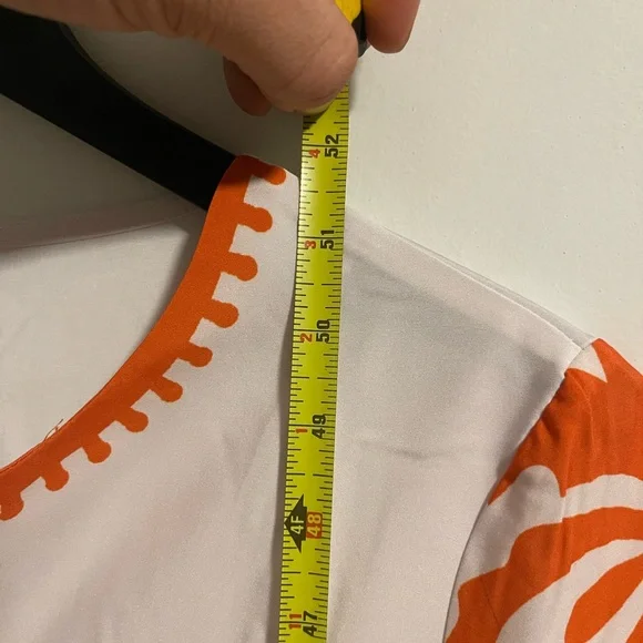 MWhite and Orange Embroidered Maxi Dress - Picture 3 of 6